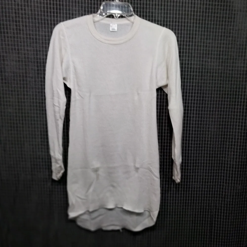 Morgan Mills Arctex Thermal Undershirt Mens Waffle Knit Base Layer M Cream